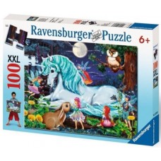 100 pc Ravensburger Puzzle - Enchanted Forest/Unicorns World XXL Pieces
